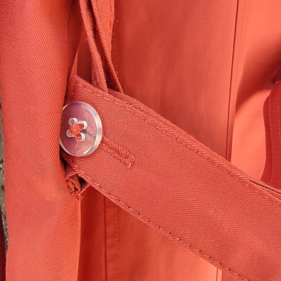 Cole Haan double breasted hooded trench coat red size Large - Picture 8 of 11